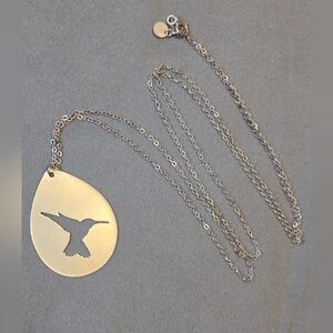 Sugarlime Silver Hummingbird Necklace